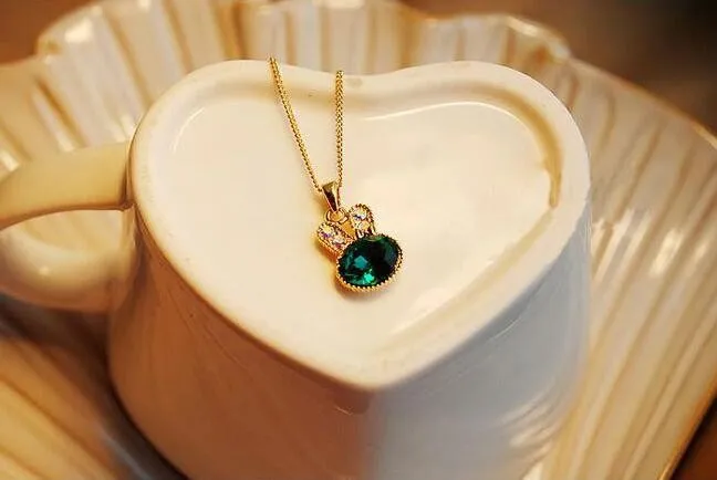 N155 Bunny Pendant Necklaces Fashion Jewelry Animal Rabbit Collares Charm Necklace Bijoux Green Crystal High Quality 2017 14 N155 Bunny Pendant Necklaces Fashion Jewelry Animal Rabbit Collares Charm Necklace Bijoux Green Crystal High Quality 2017 14