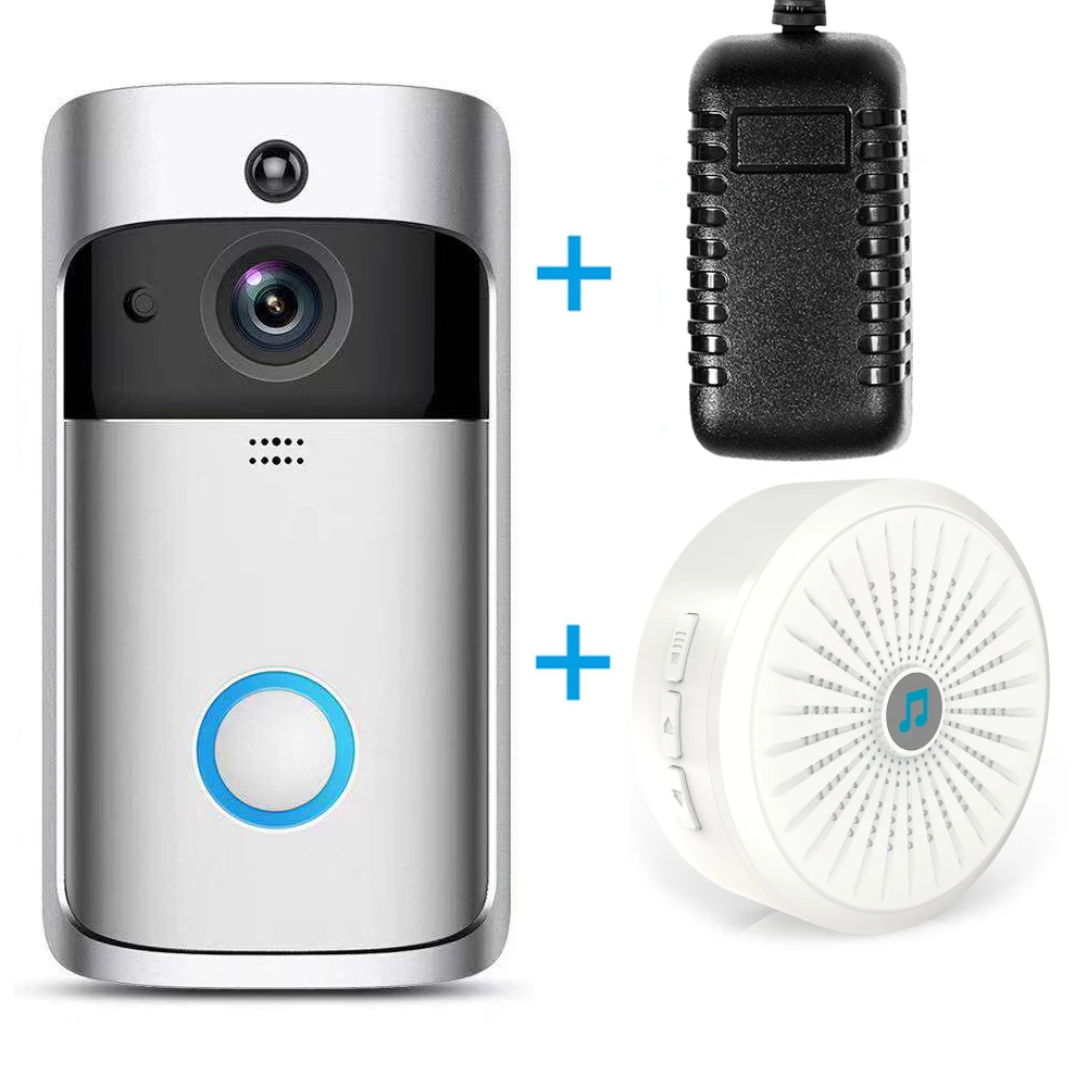 

HQCAM Wireless Video bell Door Phone Doorbell with Speaker phone Intercom System 720P Night Vision PIR Camera Doorphone