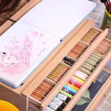 Ящик из бука, деревянный мольберт со стойкой, набор, стол, масляная краска, коробка для эскизов, цветные карандаши, коробка для хранения, кронштейн для рисования, художественная доска для эскизов