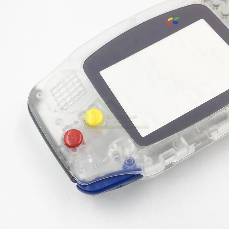 Прозрачный корпус Корпуса для Gameboy Advance для GBA чехол для замены со стеклянным экраном Len и цветными кнопками