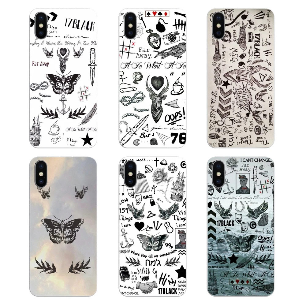 

For Motorola Moto X4 E4 E5 G5 G5S G6 Z Z3 G3 C Play Plus Silicone Phone Bag Case One Direction 1D Tattoos harry styles butterfly