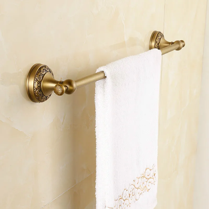 European Antique Bronze Brass Carved Bathroom Accessories Retro Set