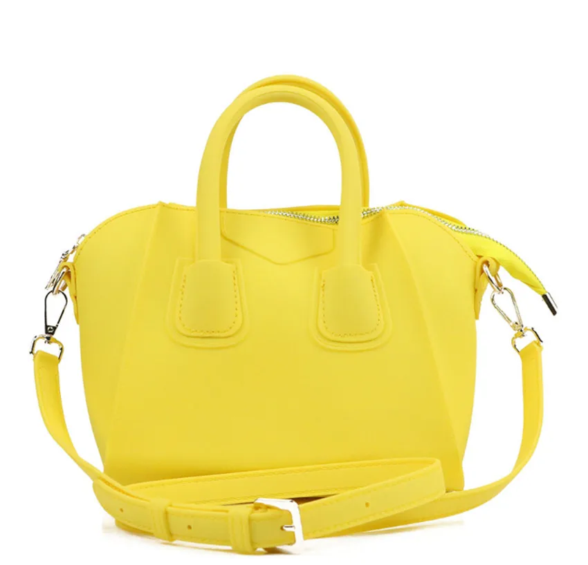 Colored Frosted Matte Handbag Stylish Lady Shoulder Bag PVC Jelly Handbag - Цвет: Золотой