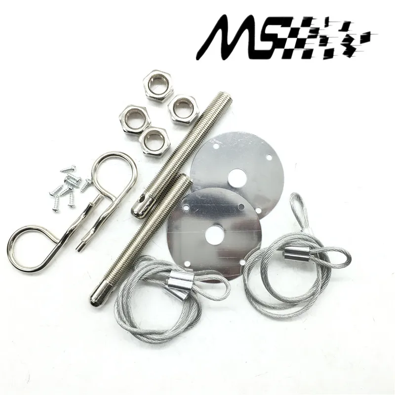 

Universal Car Plus Flush Hood Latch Pin Kit Racing Auto Engine Locks Bonnet Locking Hood Kit