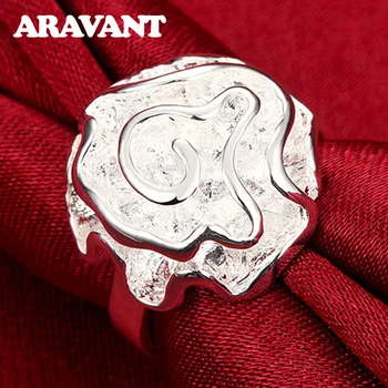

Fashion Silver Rings Rose Flower Finger Ring For Women Valentine's Day Gifts
