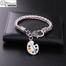 My shape artist палитра Амулеты с малярными кистями Амулеты Браслет эмалированные Подвески звенья цепи и пшеничные цепи браслеты