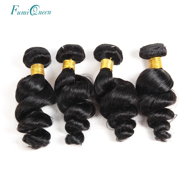 Али Fumi queen hair 3/4 pcs Бразильские волосы Weave bundle свободная волна 100% человеческих волос Ткачество натуральный цвет 8-26 дюймов Бесплатная доставка