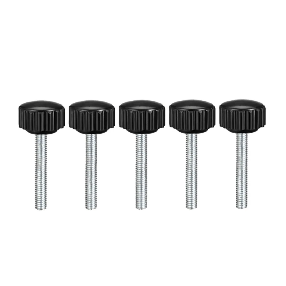 uxcell M5 x 16mm Male Thread Knurled Clamping Knobs Grip Thumb Screw on Type 5 Pcs