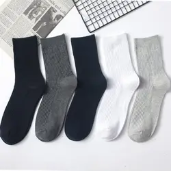 Для Мужчин's носки для девочек осень зима мужчин's одноцветные хлопковые носки повседневное бизнес хлопковые носки Harajuku мужские носки Meias