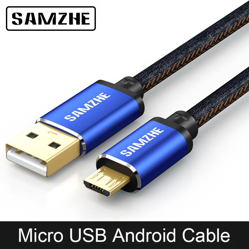 

SAMZHE Micro USB Cable Jeans Fabric Fast Charging 5V 2A Andorid Phone Denim Cable for OPPO Vivo XiaoMi Huawei Samsung