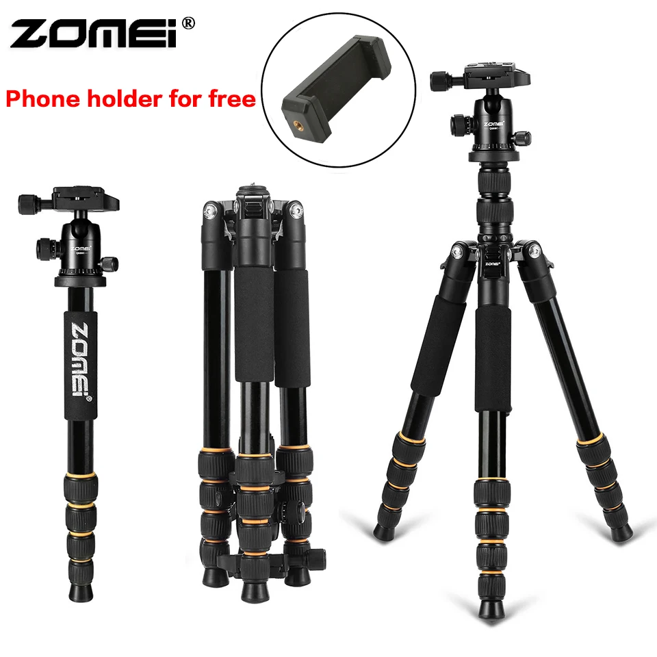 Zomei Aluminum Protable Q666 Professional Travel Camera Tripod Monopod