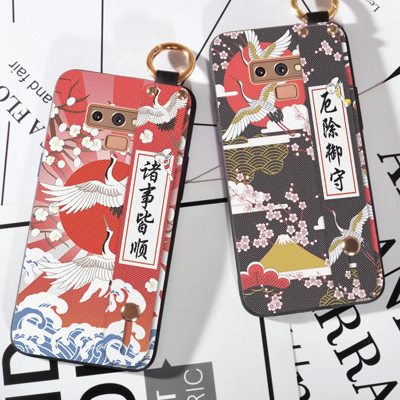 

Soft Silicone Crane Case For Samsung Galaxy Note 3 Neo 4 5 J5 J7 Prime Stand Strap Holder Back Cover For Galaxy Mega 2 6.3