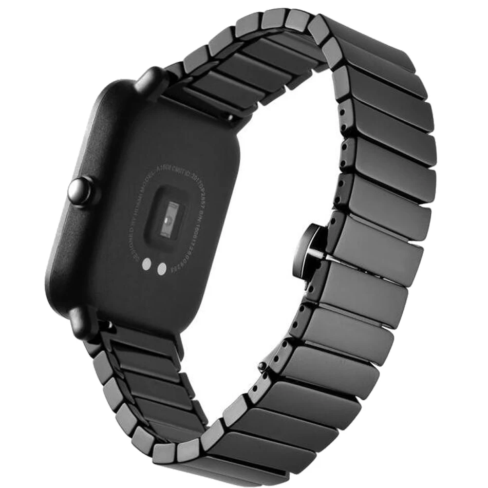 Для Xiaomi Amazfit bip youth керамический ремешок для часов 20 мм Смарт-часы Huami Amazfit Bip Молодежный ремешок черный белый браслет