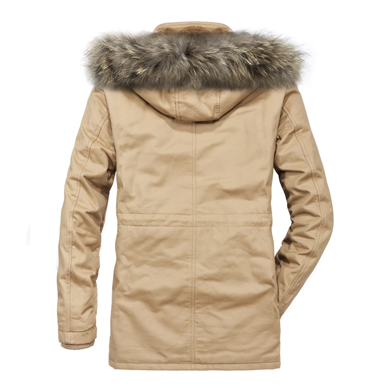 Новое поступление, зимняя мужская верхняя одежда Толстая теплая шерсть подкладка из флиса Теплая зимняя кофта Для мужчин ветровка средней длины длинное пальто-парка мужской L-3XL