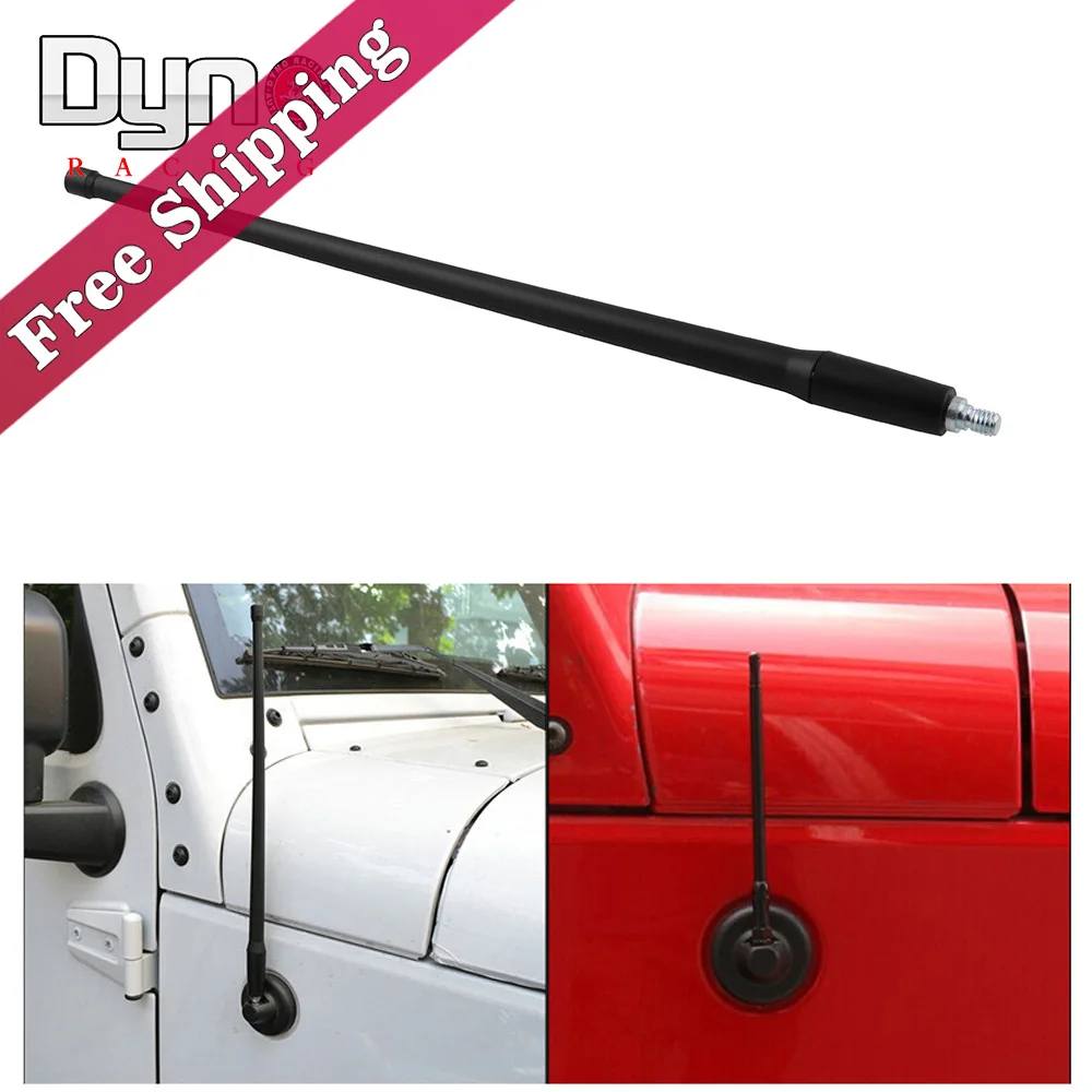 

13" Antenna Auto FM Radio Antennas Signal Amplifier Rubber Aerials Mast For Jeep Wrangler JK 2007 - 2018