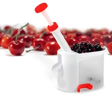 2017 Novedad Super Cereza Pitter Piedra Remover Corer Corer Cereza Máquina Con Contenedor Herramienta Utensilios de Cocina 11-668