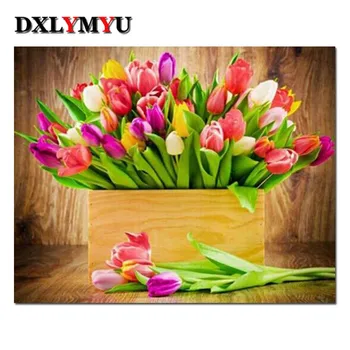 

Tulip Bouquet Needlework Diamond Embroidery 5D Full Square DIY Mosaic Diamond Painting Cross Stitch kits Valentine's Day present