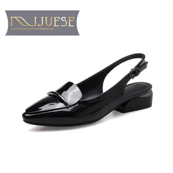 

MLJUESE 2018 women sandals summer style yellow color buckle strap pointed toe slingback high heels pumps women size 34-40