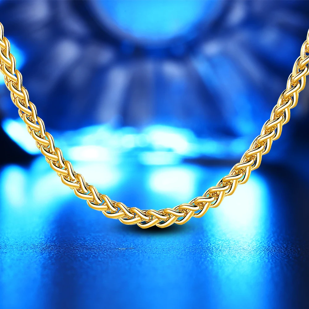 Новый золотой Цвет Для мужчин цепи Цепочки и ожерелья Jewelry Классический Топ Мода