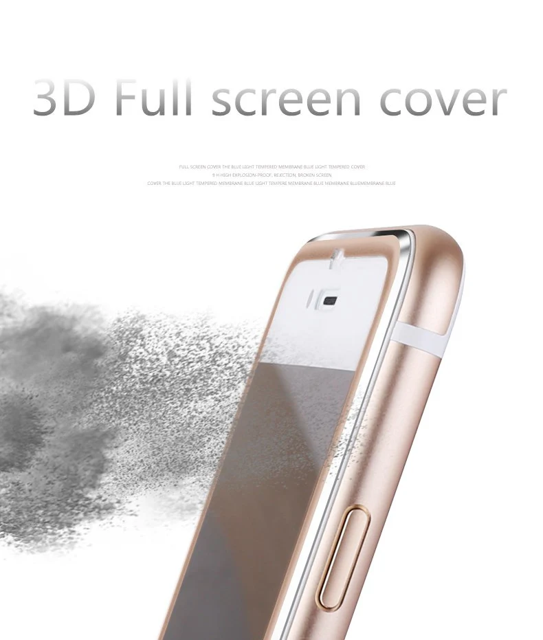 100 шт./лот для iPhone 6 6S 6 Plus 7 7 плюс закаленное Стекло 3D край Полный Экран протектор Алюминий сплав 9 H для iPhone 5 5S 8 Plus x