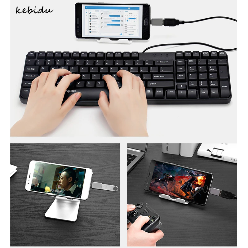 Kebidu Mini USB адаптер для type C USB 3,0 OTG адаптер конвертер для Xiaomi 4C 4S 5S Plus Oneplus 3t 2 3 Nubia
