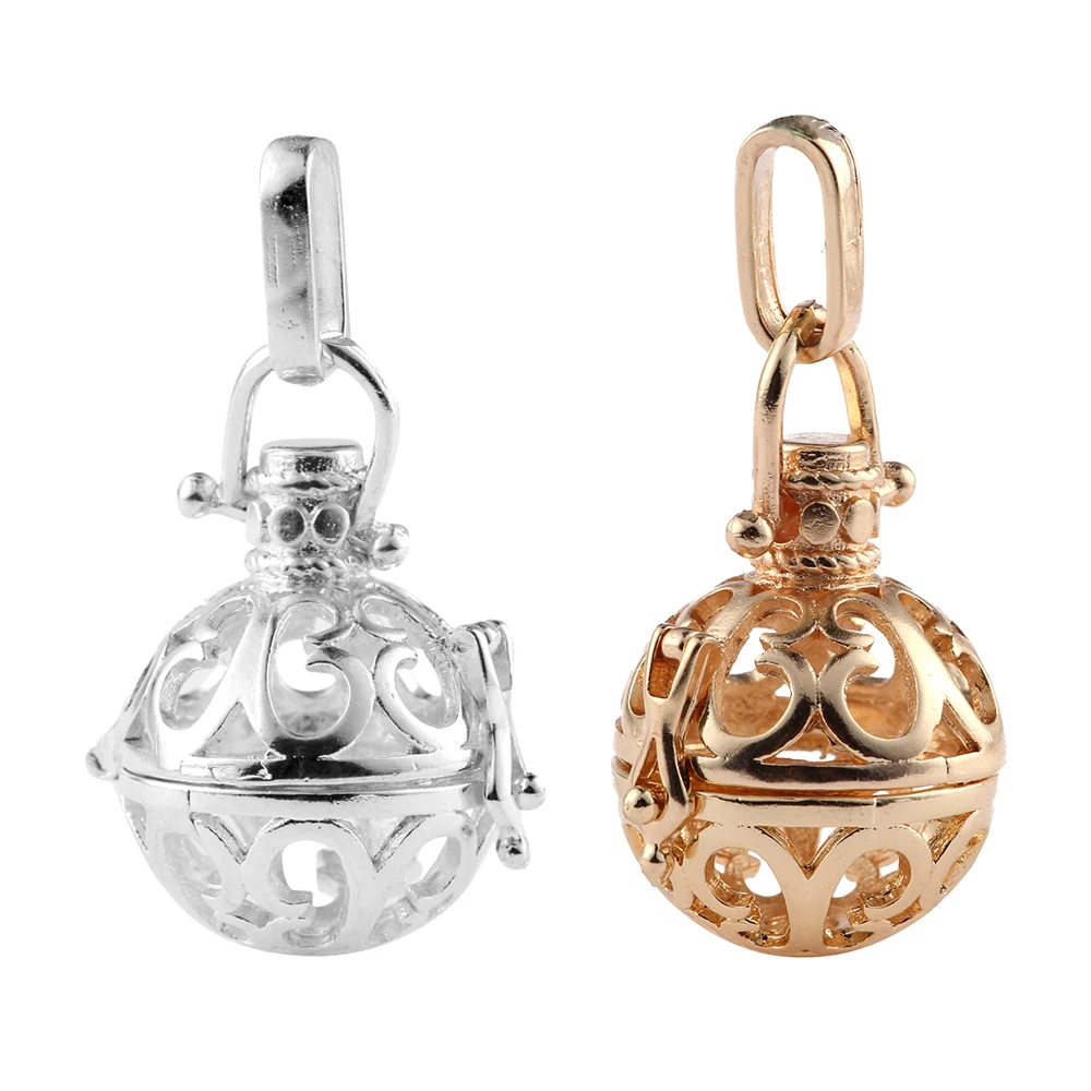 

Round Shape Locket Hollow Pendant Balls two Classic colors Alloy with 1.8 Diameter Hollow For Unisex Jewelry Necklace