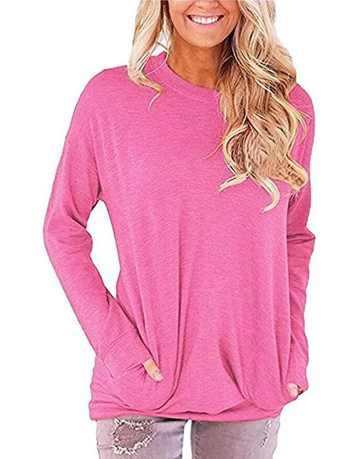 

CNCOMNET Autumn Loose Women Pullovers Tops Casual Bat Sleeve O Neck Sweatshirts New Fashion Pockets Ladies Coats Female Clothing