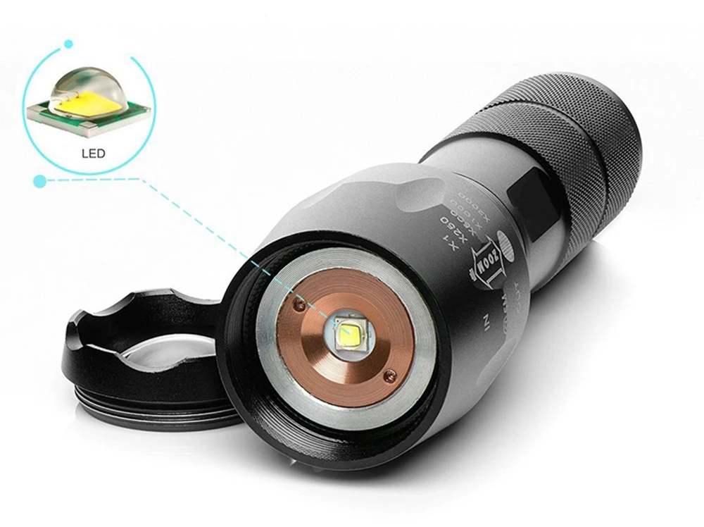Светодиодный светильник-вспышка, ультра яркий фонарь T6/L2/V6, походный светильник, 5 режимов переключения, водонепроницаемый, масштабируемый, велосипедный светильник с батареей 18650