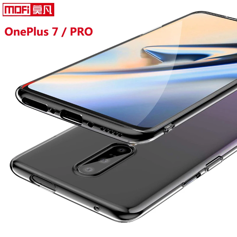 Чехол для oneplus 7 pro прозрачный мягкий силиконовый TPU ультра тонкий funda mofi задняя