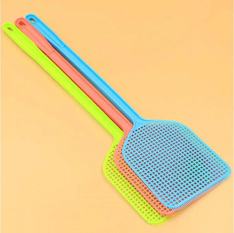 1Pcs Fly Swatter Plastic Bug Mosquito Insect Wasp Killer Catcher Long Handle YO-40