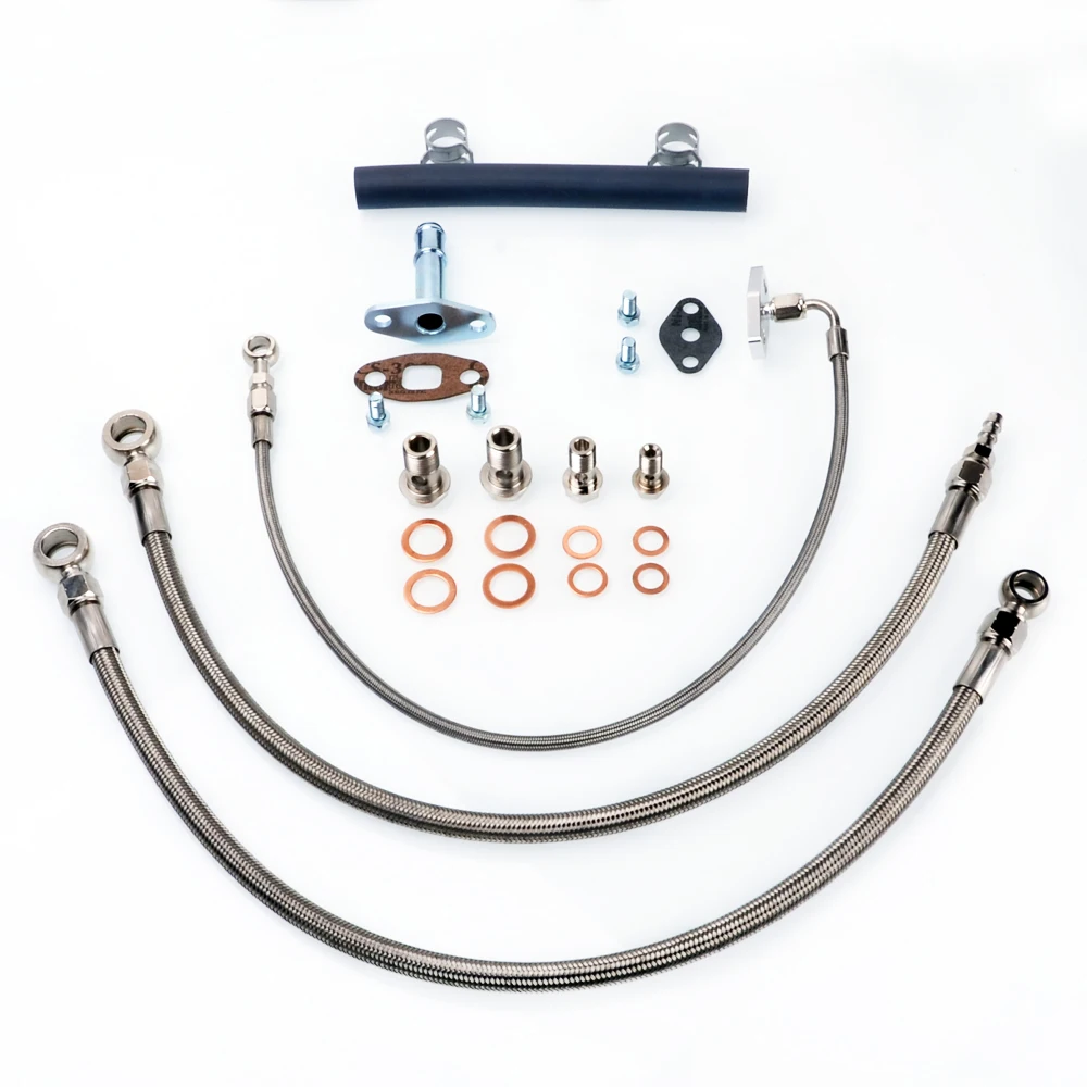 

Kinugawa Turbo Oil and Water Line Kit 18mm Water Bolt for Nissan RB20DET RB25DET RB30 w/ for Garrett T3 Turbo