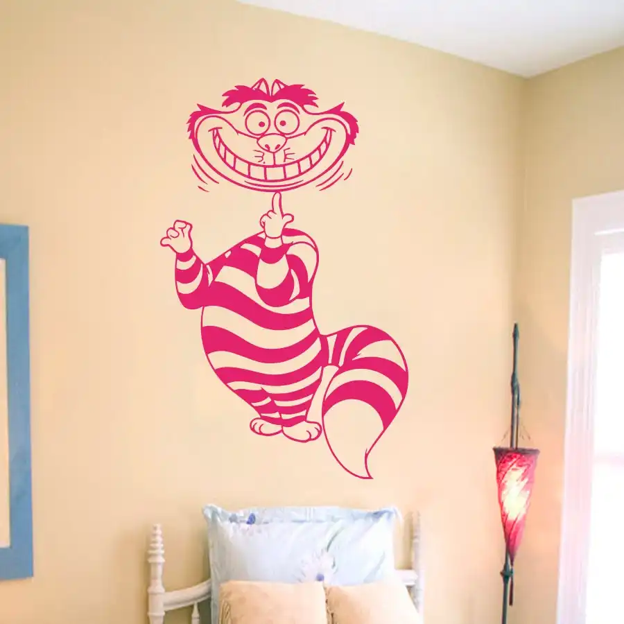 Children S Room Kids Bedroom Living Room Decor Wallpaper Cheshire Cat Alice In Wonderland Wall Sticker