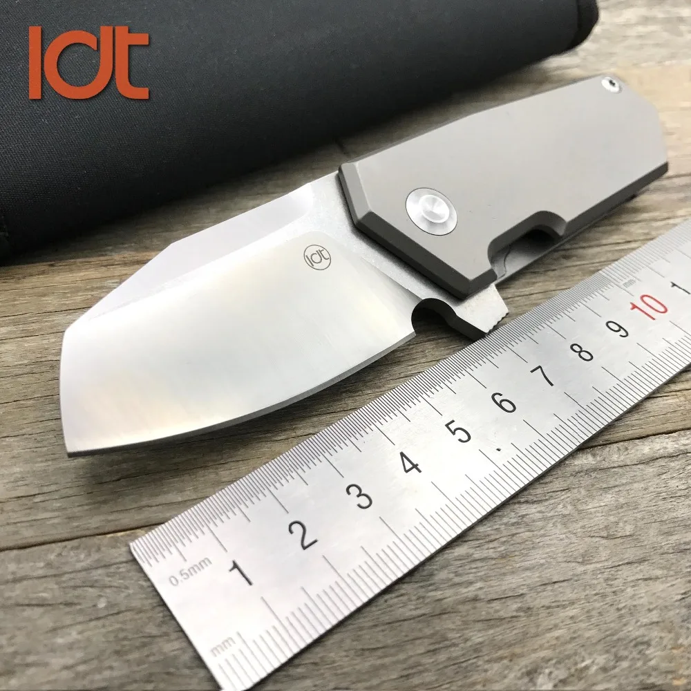 Baratos LDT T01 táctico cuchillo plegable D2 hoja TC4 de titanio con cuchillos de caza al aire libre bolsillo cuchillo de supervivencia para acampar herramientas EDC