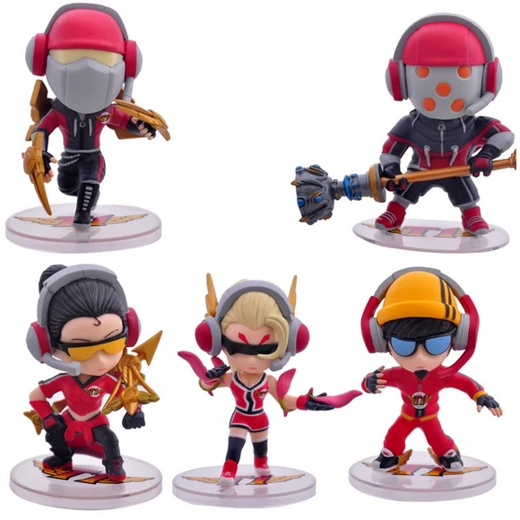 

New 5pcs/lot game pvc action figure Jax Vayne Lee Sin model toys dolls champion SKT A1 model set for collection or gift hot