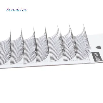 

Seashine Indivial Lahes 1 Trays Natral Long Premade Fans Hand Made Russia Volume Lashes Heat Bonded High Quality lashes