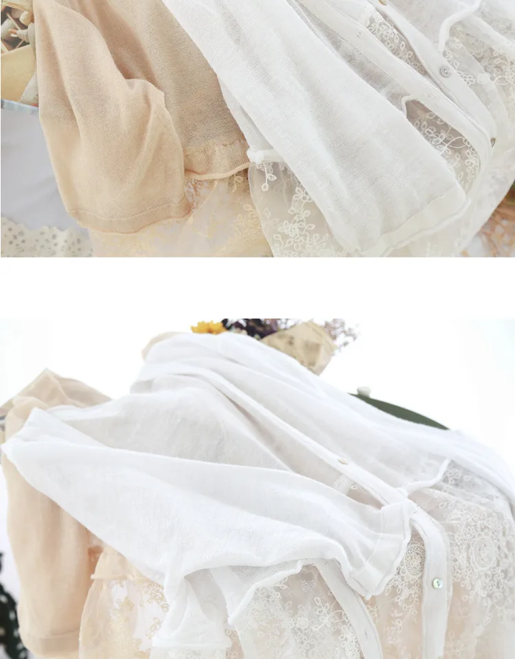 Корейская женская летняя одежда Ins крутой Ветер Свободный кардиган размера плюс сладкий Mori Girl кружевной вязаный свитер кардиган солнцезащитный кардиган