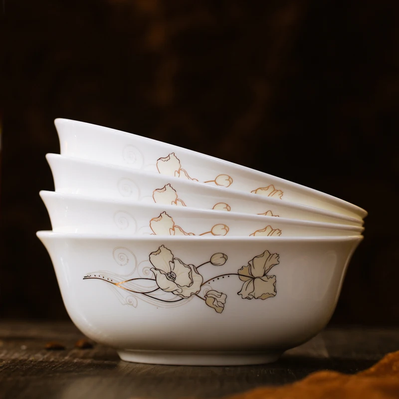 [4] Цзиндэчжэнь керамическая столовая посуда из китайского фарфора с 6 дюймов чаша китайская миска «Лебединое озеро»