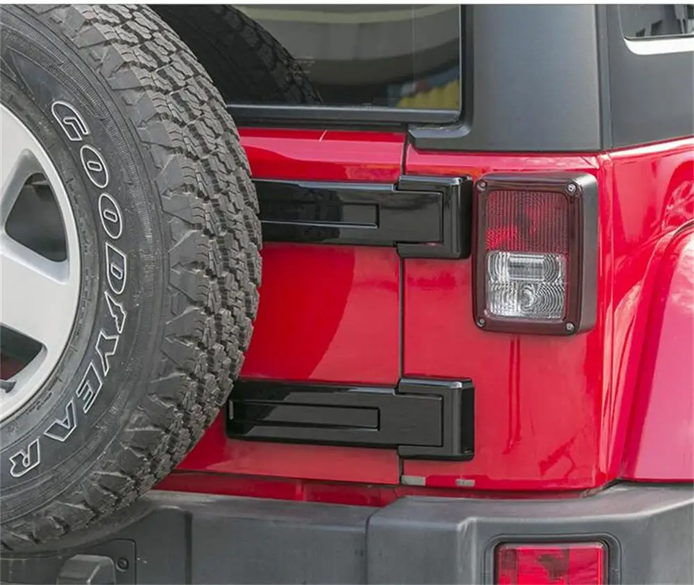 SHINEKA New Arrival Car Rear Door Spare Tire Tailgate Hinge Cover Trims Interior Accessories for Jeep Wrangler JK 2007-2017 SHINEKA New Arrival Car Rear Door Spare Tire Tailgate Hinge Cover Trims Interior Accessories for Jeep Wrangler JK 2007-2017
