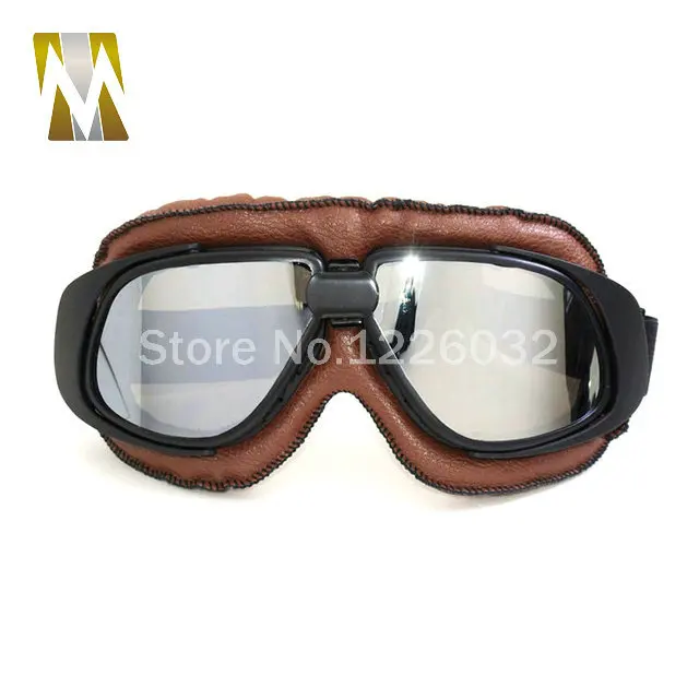 5 Colors Leather Frame Moto Goggles Motorcycle motorcycle glasses Riding Racing Bike Driving Goggle Motocross Glasses