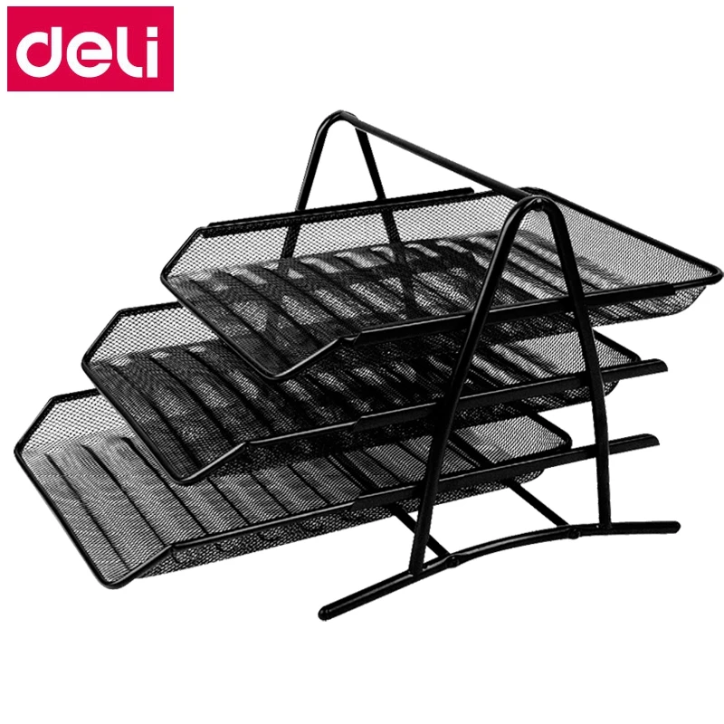 Deli 9181 metal Document trays 3 layer file basket file tray documents