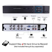 4CH 1080N 5 в 1(совместимый TVI, CVI, AHD, DVR, IPC) CCTV DVR H.264 видеонаблюдения Запись видео смартфон ПК легко remot