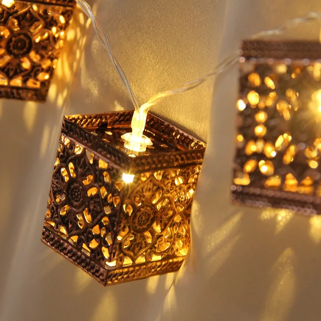 Aliexpress.com : Buy Retro Square Lantern String Lights 20 LED Lantern Indoor&Outdoor Decorative ...