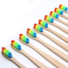 Красочная Экологически чистая бамбуковая зубная щетка для ухода за полостью рта бамбуковая ручка Мягкая Щетина зубная щетка отбеливающая зубная щетка