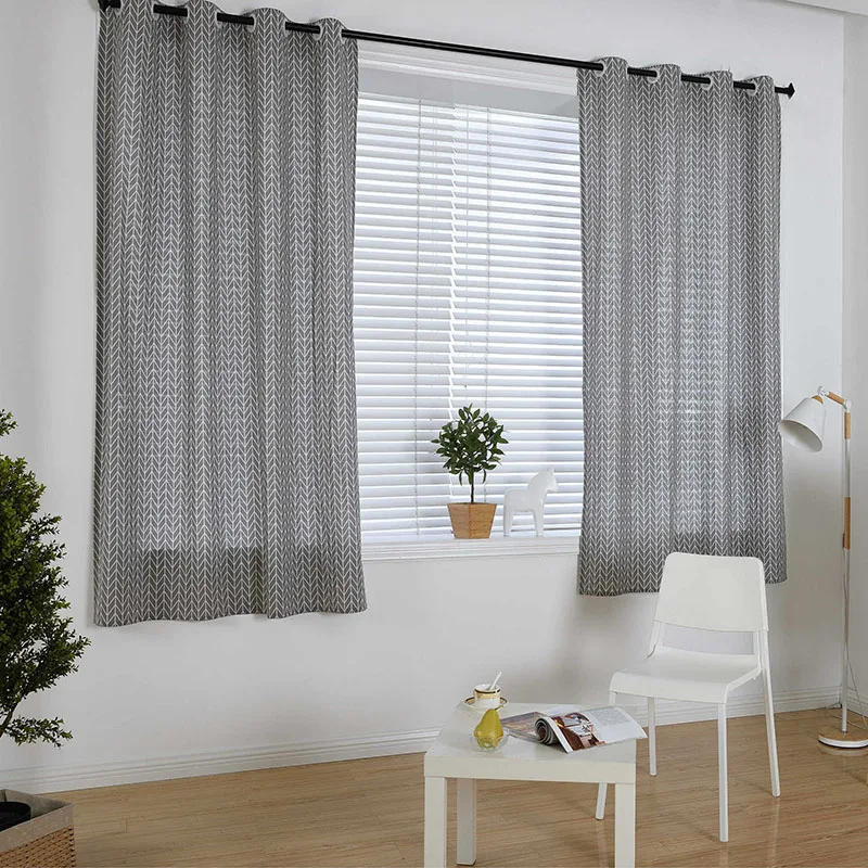 

European Print Window Curtain Cotton Solid Window Treatment Drape for Livingroom Bedroom Home Decor cortinas dormitorio modernas