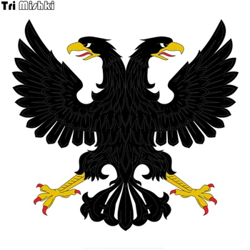 

Tri Mishki WCS138 15*14cm Black double head eagle car sticker funny colorful car stickers auto automobile decals