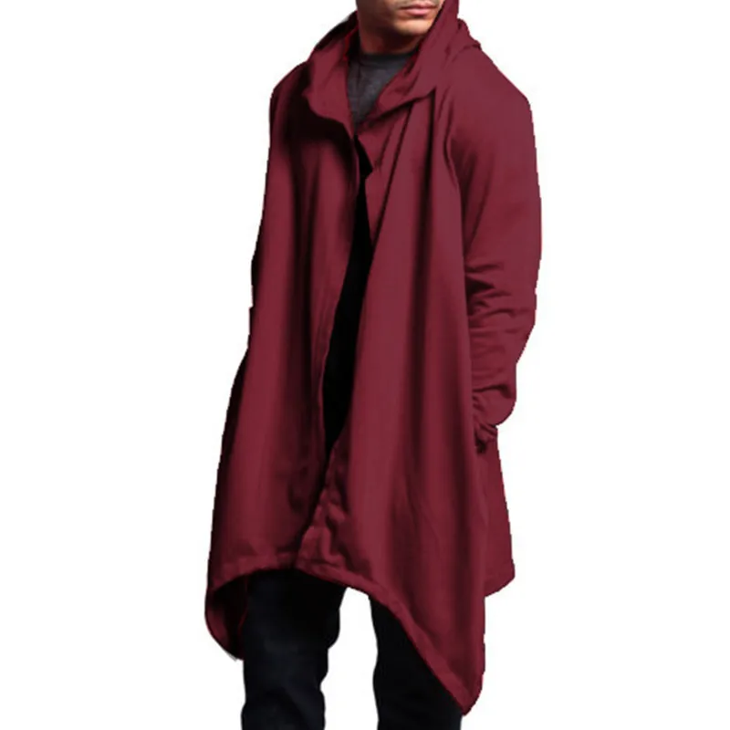 Men Oversized Sweatshirt Solid Gown Hip Hop Mantle Hoodies Fashion
