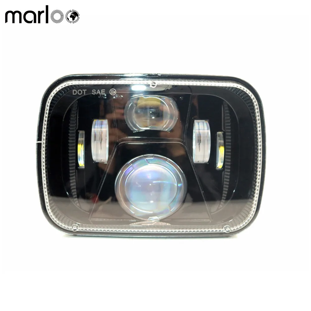 

Marloo LED 5x7 6X7 Projector Rectangular Headlights Assembly High Low Beam For 87-95 Jeep Wrangler YJ 85-87 Chevy Truck Off Road