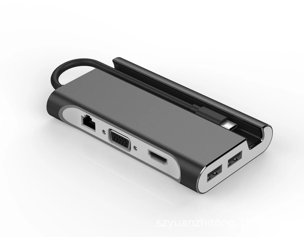 Многофункциональная док-станция USB для ноутбука type-c USB-C концентратор USB 3,0 HDMI RJ45 PD адаптер для MacBook samsung Galaxy S8/S9/Note8