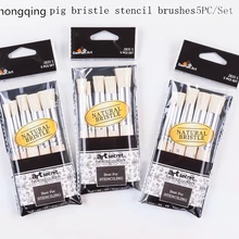 2835S 5 шт./компл. высокое качество свиной щетины для краски с деревянной ручкой кисти акриловые и масляные трафарет для рисования Искусство Кисть для рисования