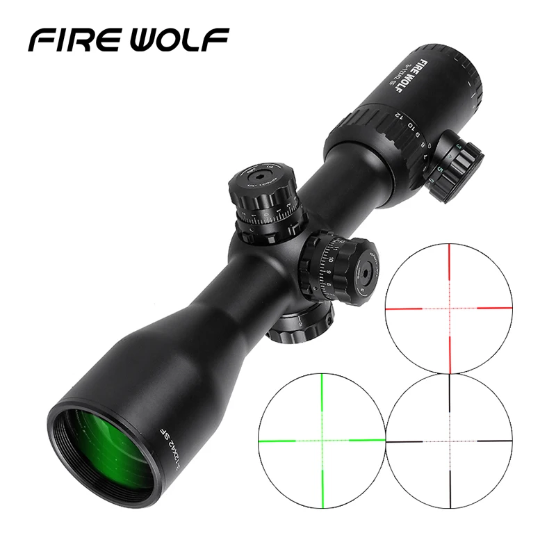 

Free Shipping 2018 NEW FIRE WOLF 3-12X42 SF Rifle Scope W/ Mounts Red Dot Mira Telescopica Riflescopes Hunting Discovery